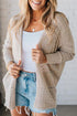 Mix Pattern Hollowed Knit Open Front Cardigan